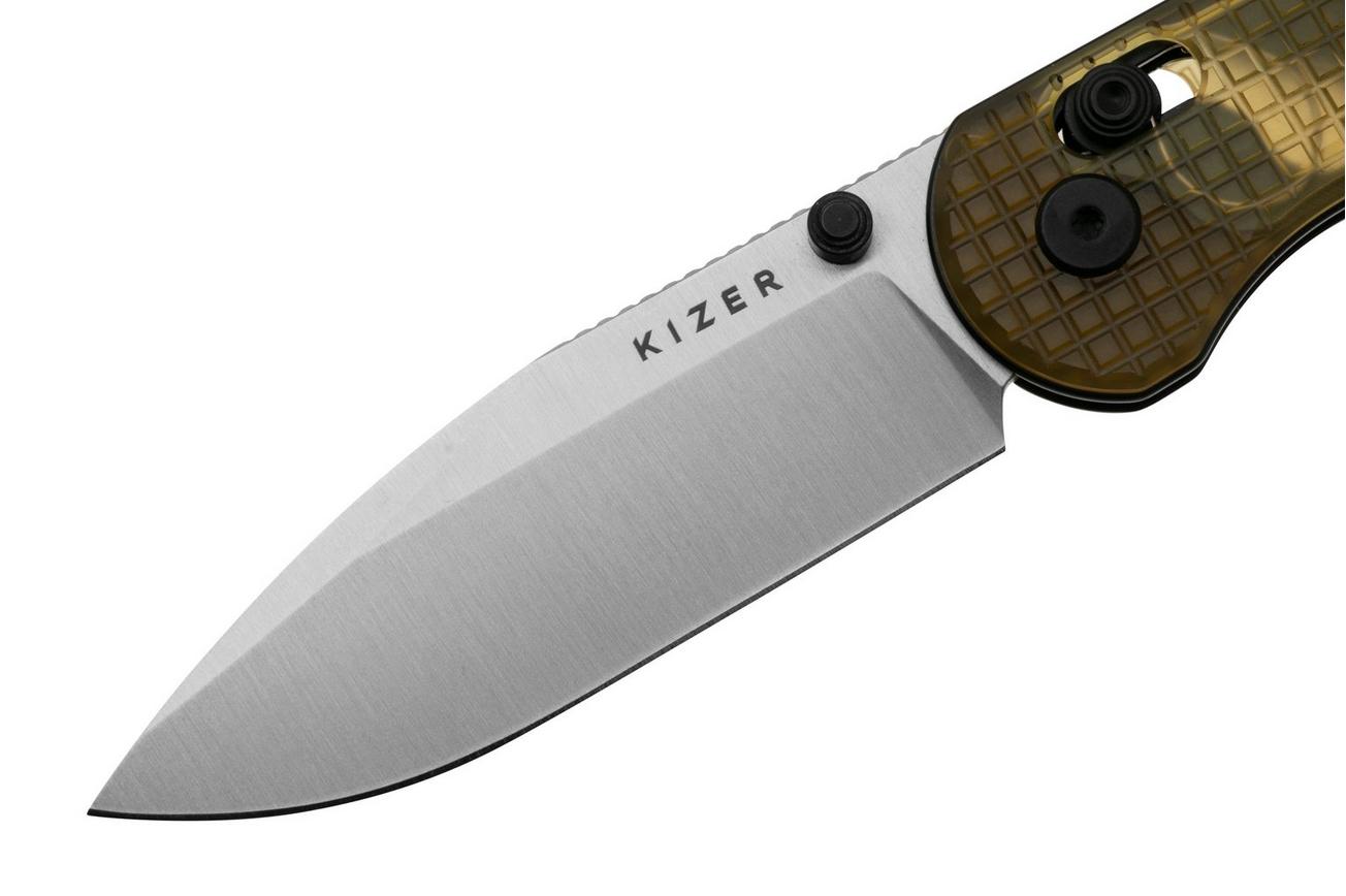 Kizer Vanguard Assassin V3549A1 Satin Nitro-V, Yellow Ultem, zakmes, Azo design