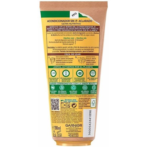 Garnier - Original Remedies Aguacate Y Kerité Acondicionador Sin Aclarado