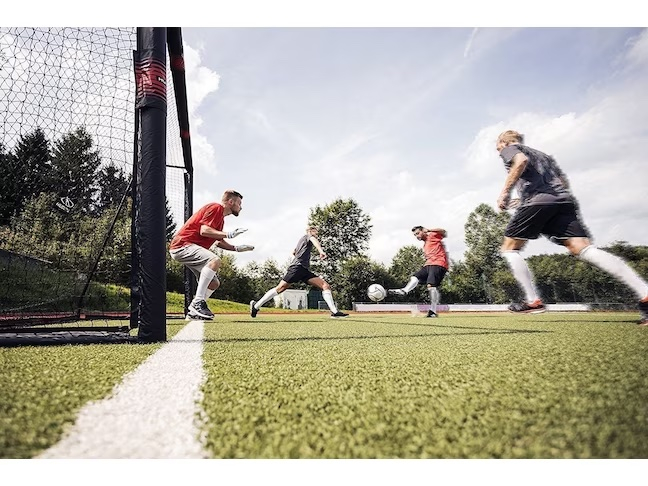 (213x153cm) Fussballtor Trainer mit Torwand - Schwarz
