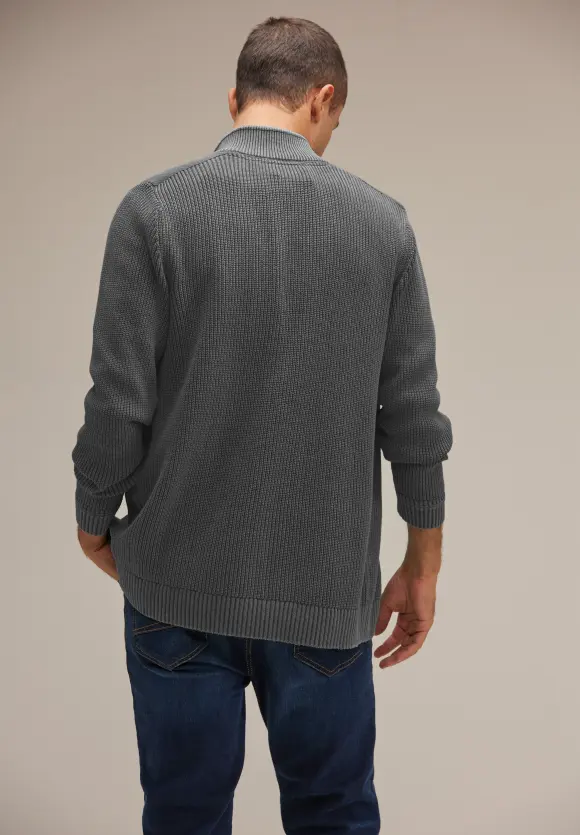 Cardigan mit Zipper - light iron grey