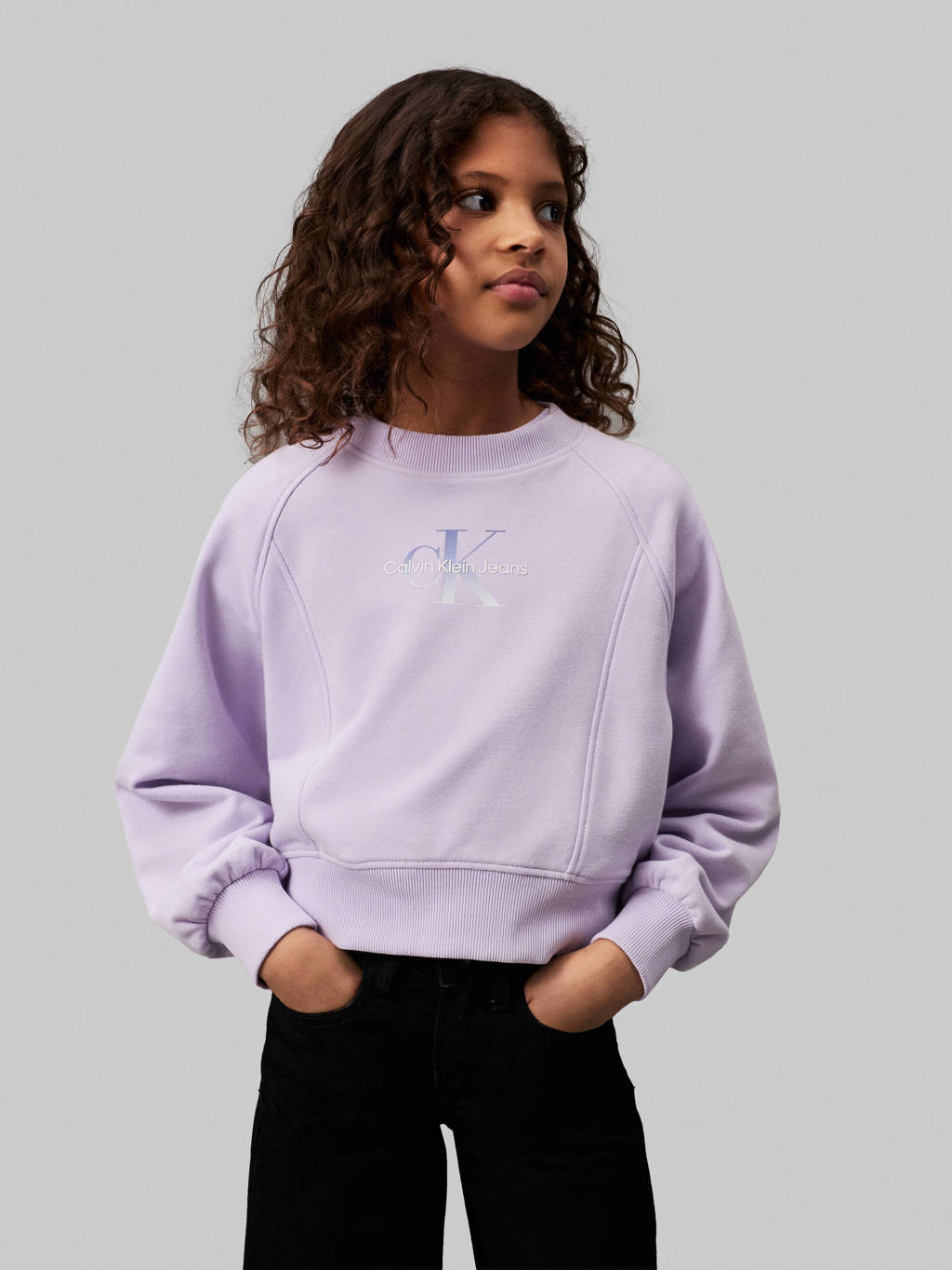Calvin Klein sweater met logo lila