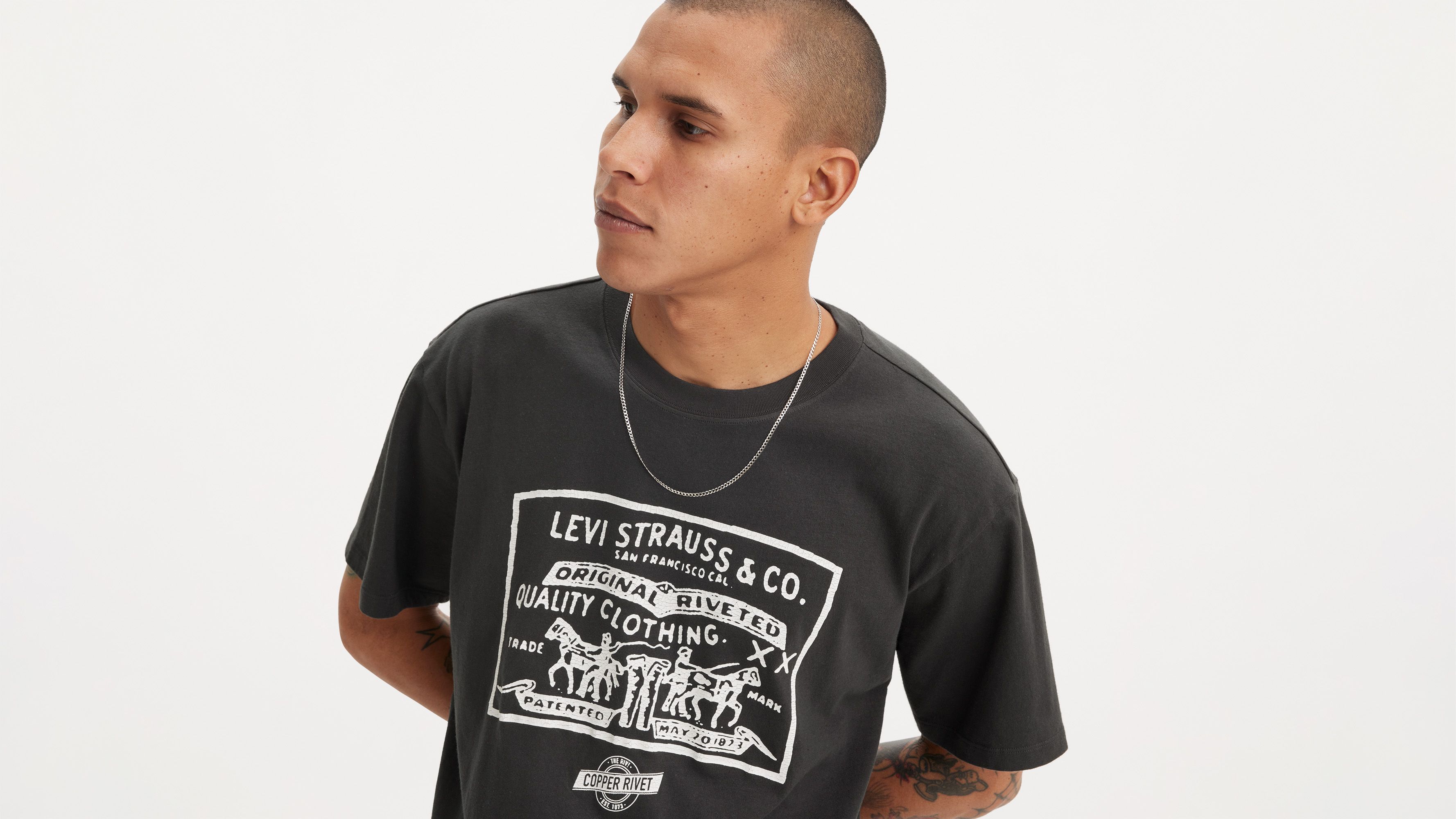 T-shirt graphique Vintage - 2 Horse Pull Pirate Black - Noir