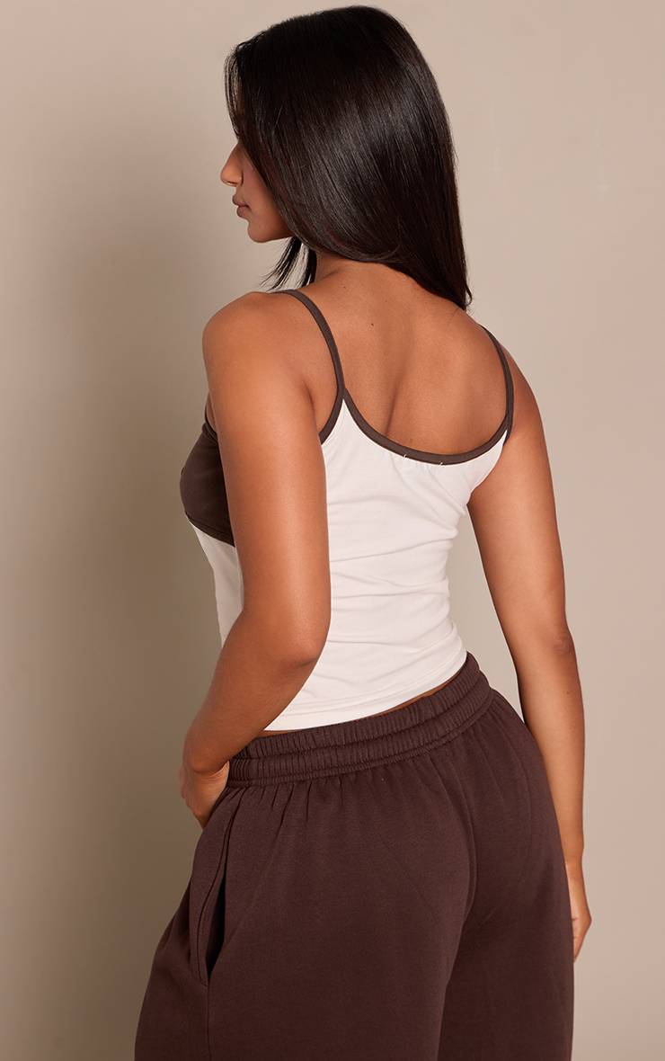 Crème Haut Débardeur Petite À Double Couche Avec Nœud Devant