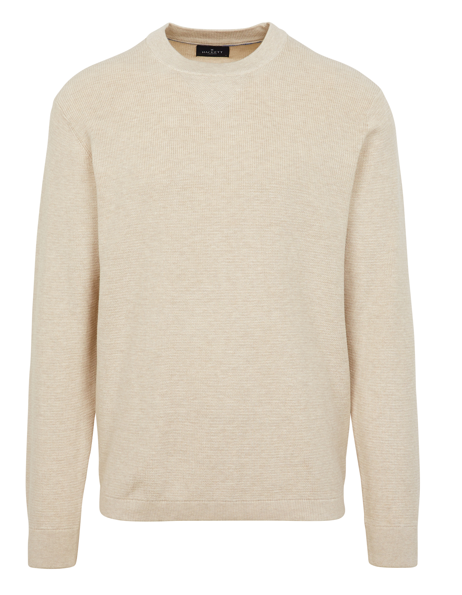 Pull col rond en coton et soie | Beige