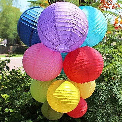 (24er Set) Papier Lampion Party Deko Laterne für Geburtstage - Assortiert