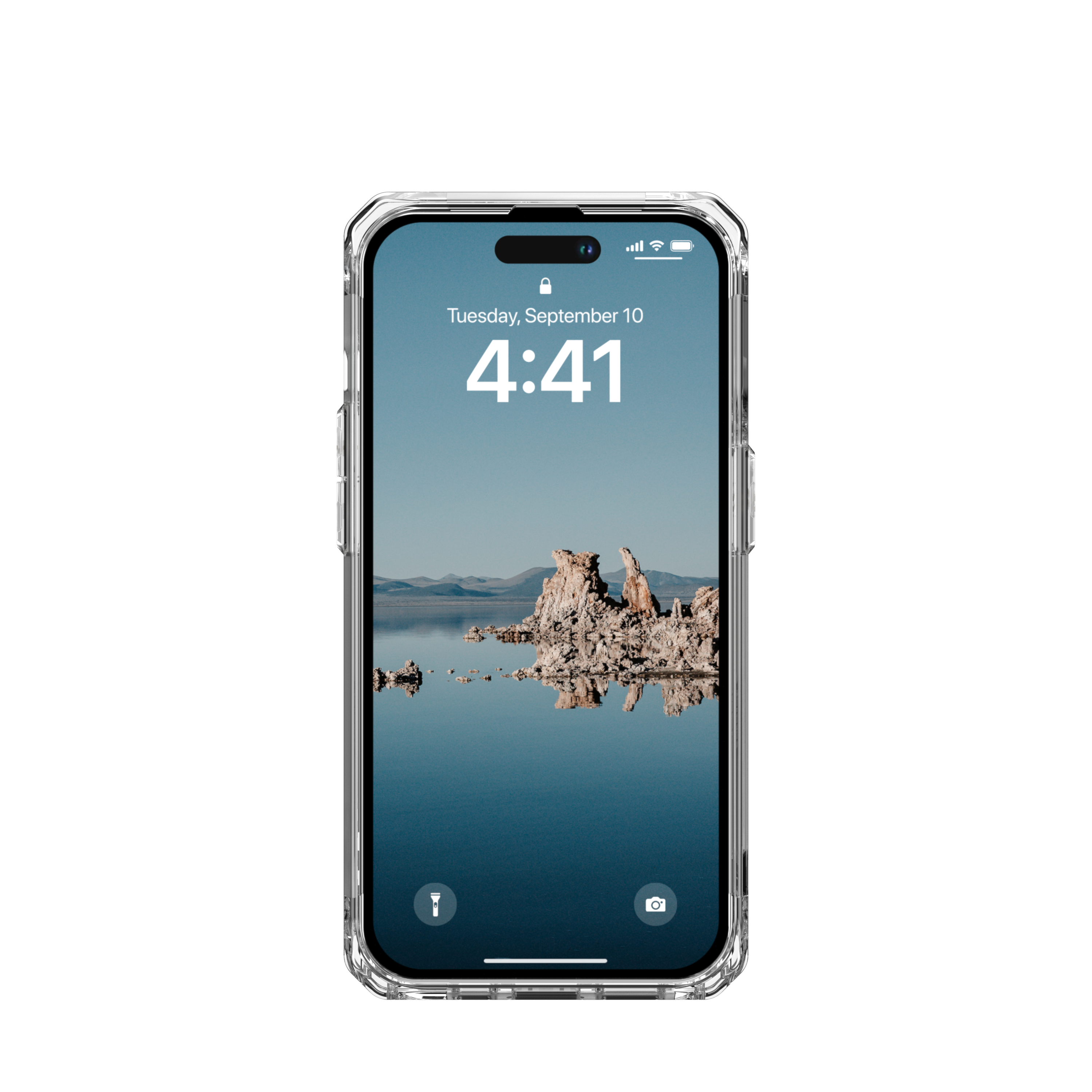 iPhone 14 Pro MagSafe Hybrid Schutzhülle Plyo (114070114343) - Weiss / Transparent (Ice)