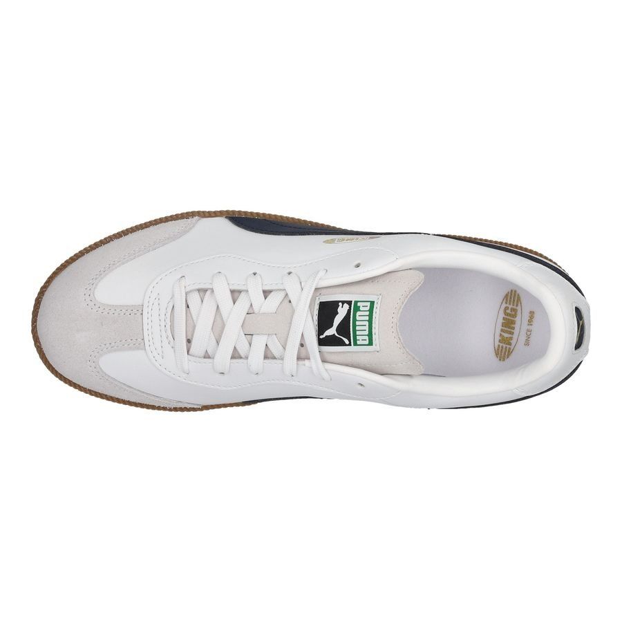 PUMA King 21 IT - Blanc/Bleu Marine/Argenté