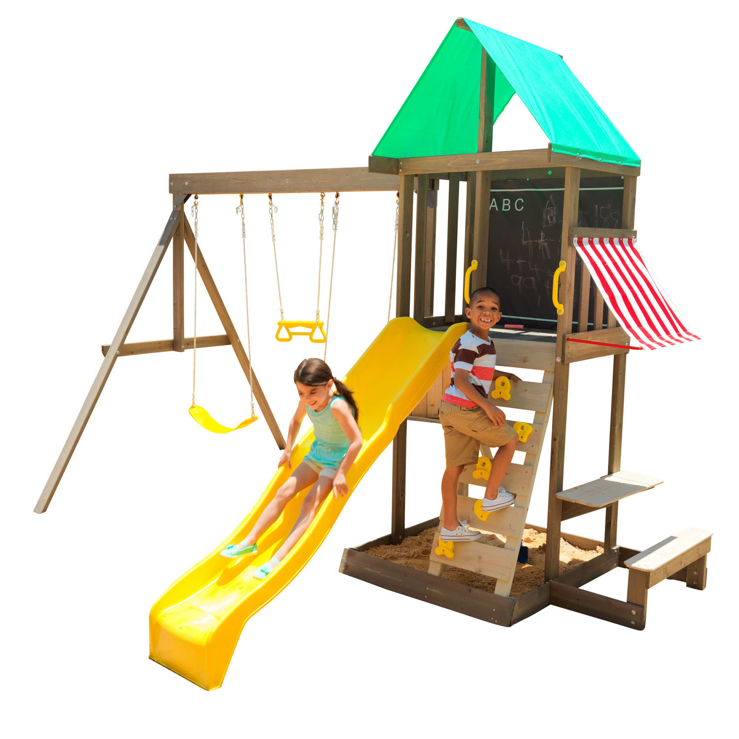KidKraft Houten Speelhuis met Schommels en Glijbaan