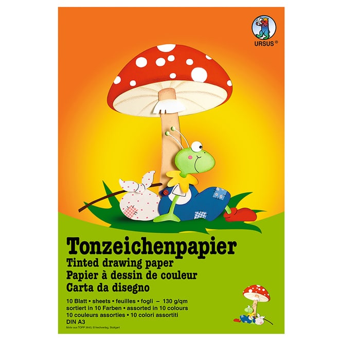 Tonzeichenpapier DIN A3 - 10 Blatt in 10 Farben