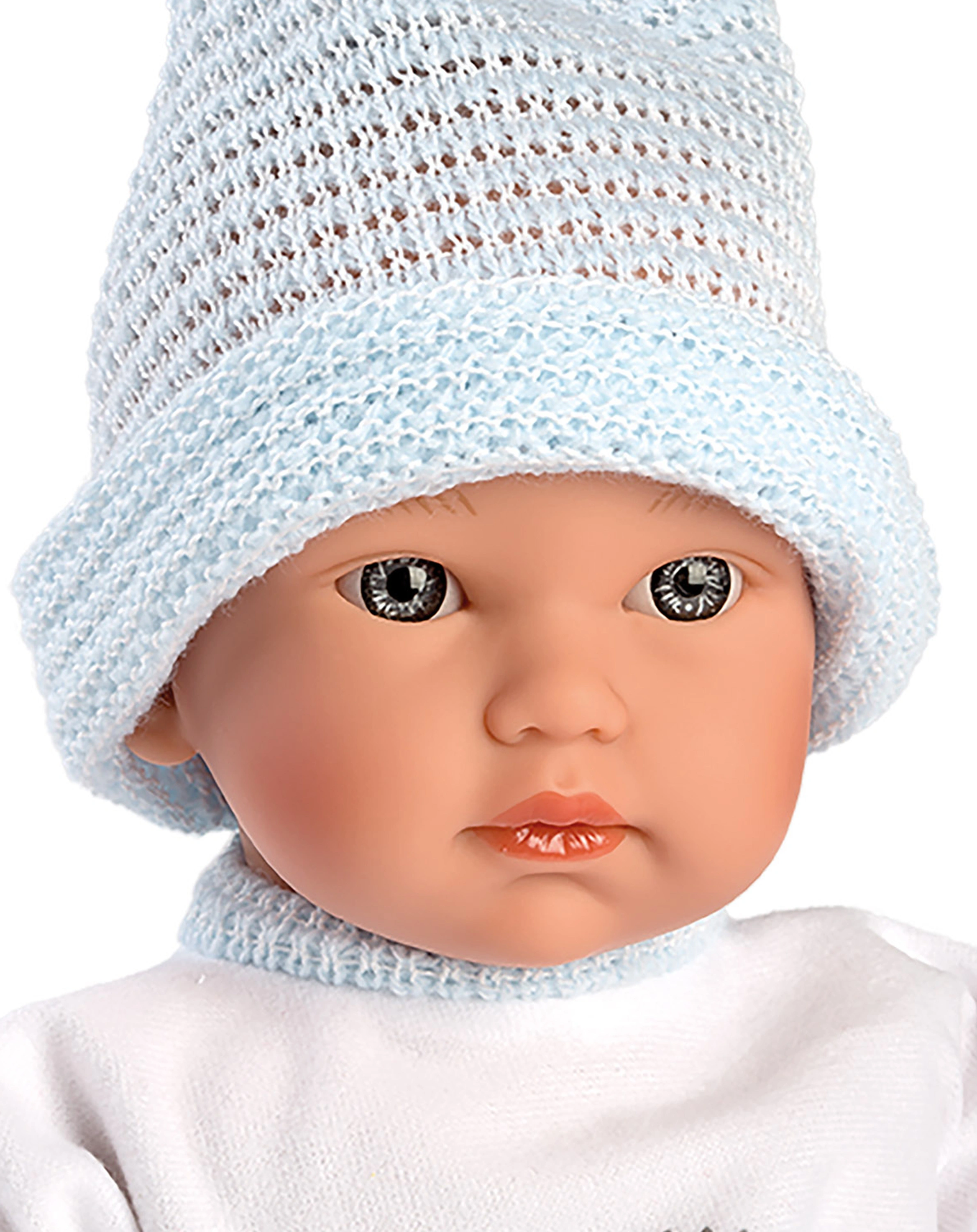 Babypuppe CUQUITO (30cm) in weiß/hellblau