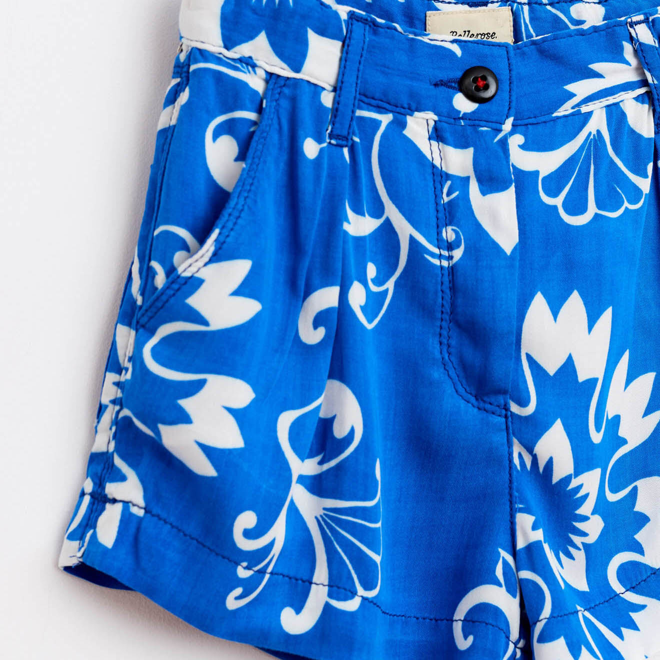 Bellerose Short Papie imprimé bleu/blanc