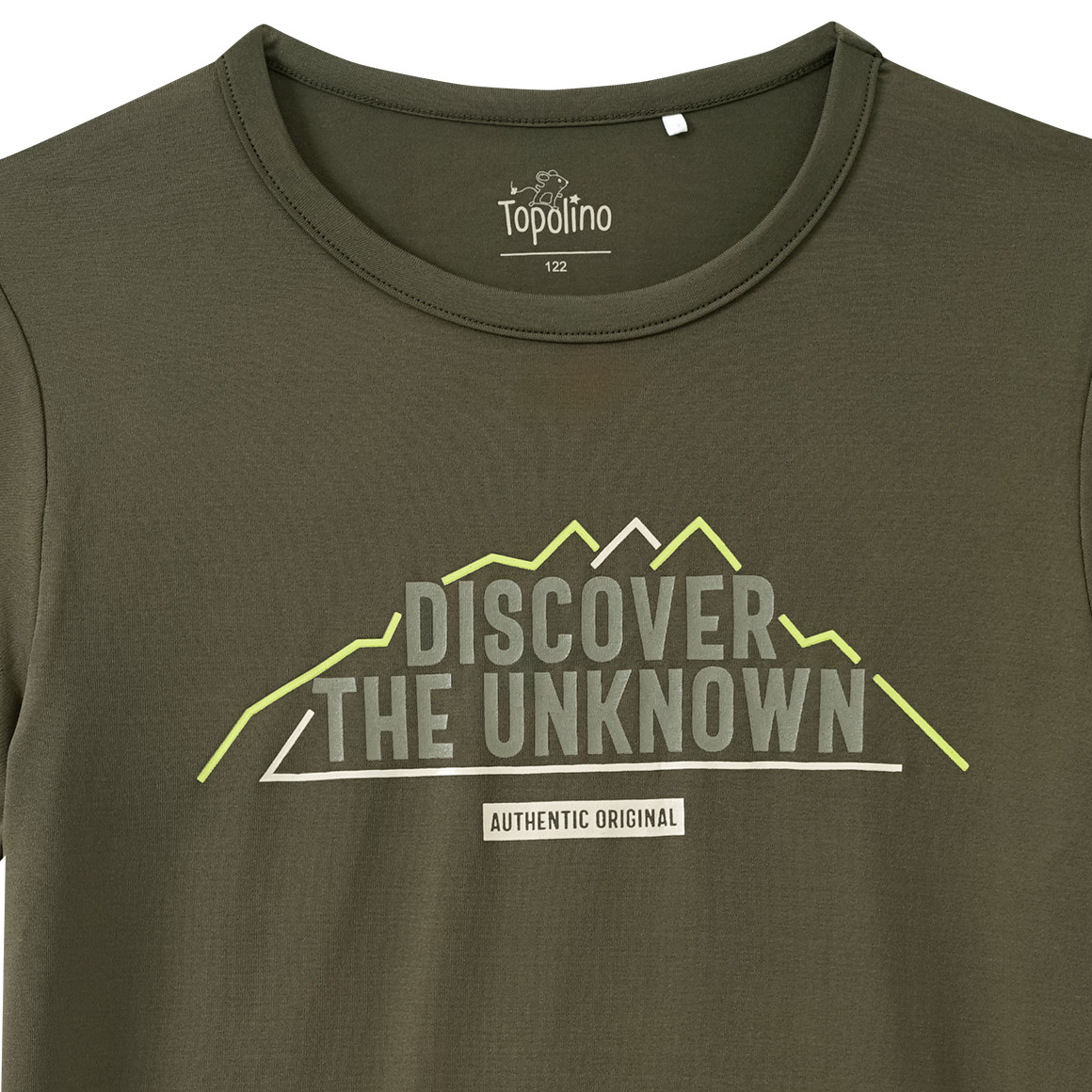 Topolino Jungen T-Shirt mit Berg-Motiv dunkeloliv