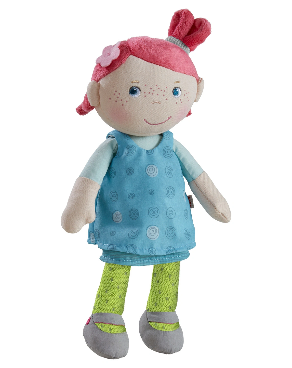 Stoffpuppe PHILINE (25cm) in blau/grün