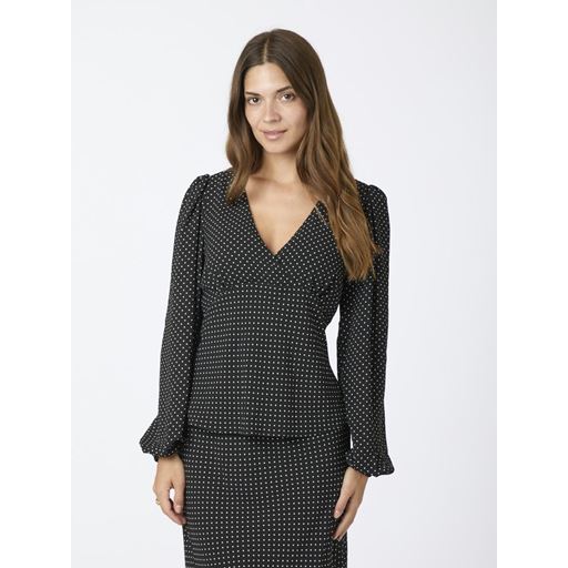 Neo Noir Jane Dot Bluse, Black, 40