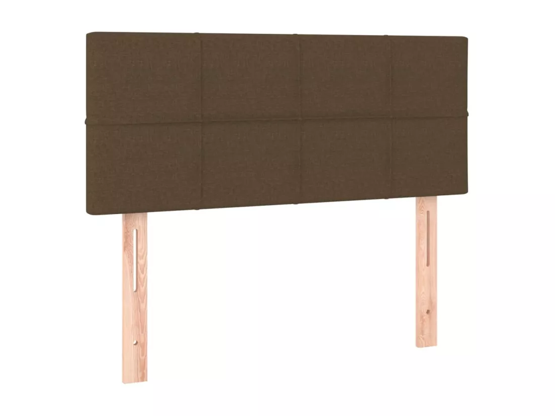 Sommier tapissier matelas et LED Marron foncé 120x200 cm Tissu