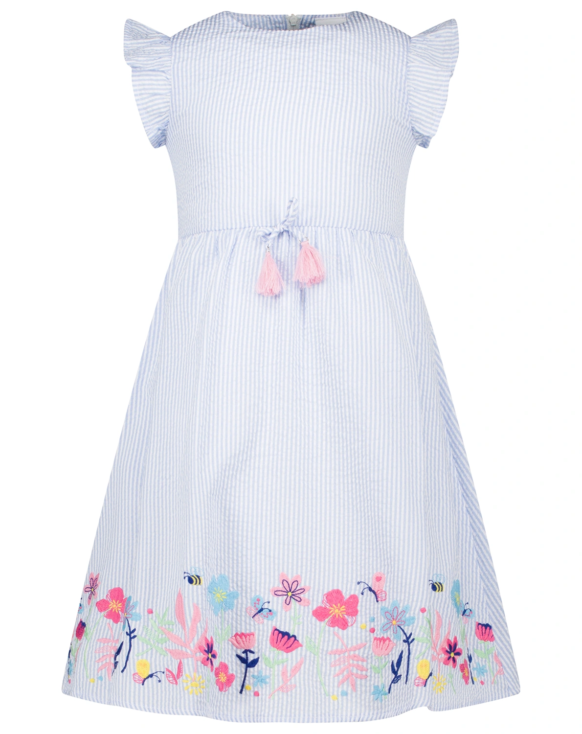 Kurzarmkleid FLOWER & STRIPES in bonnie blue