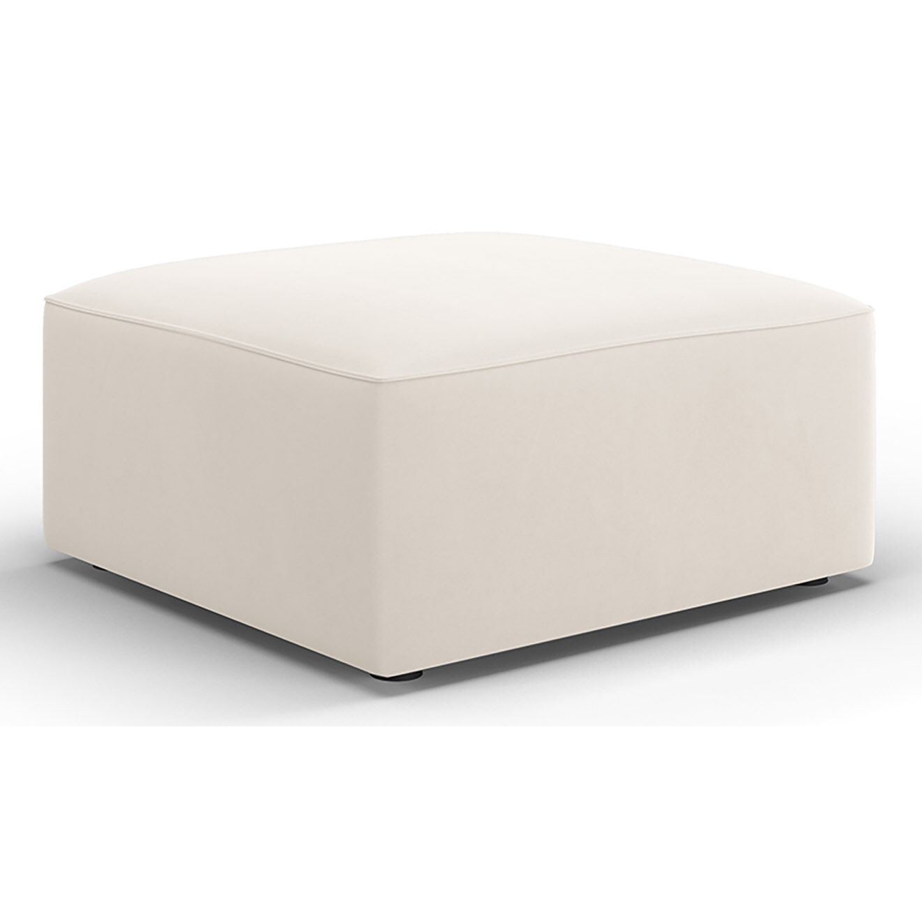 Mazzini Sofas Pouf Velours Ivy beige - 106x80x35 cm