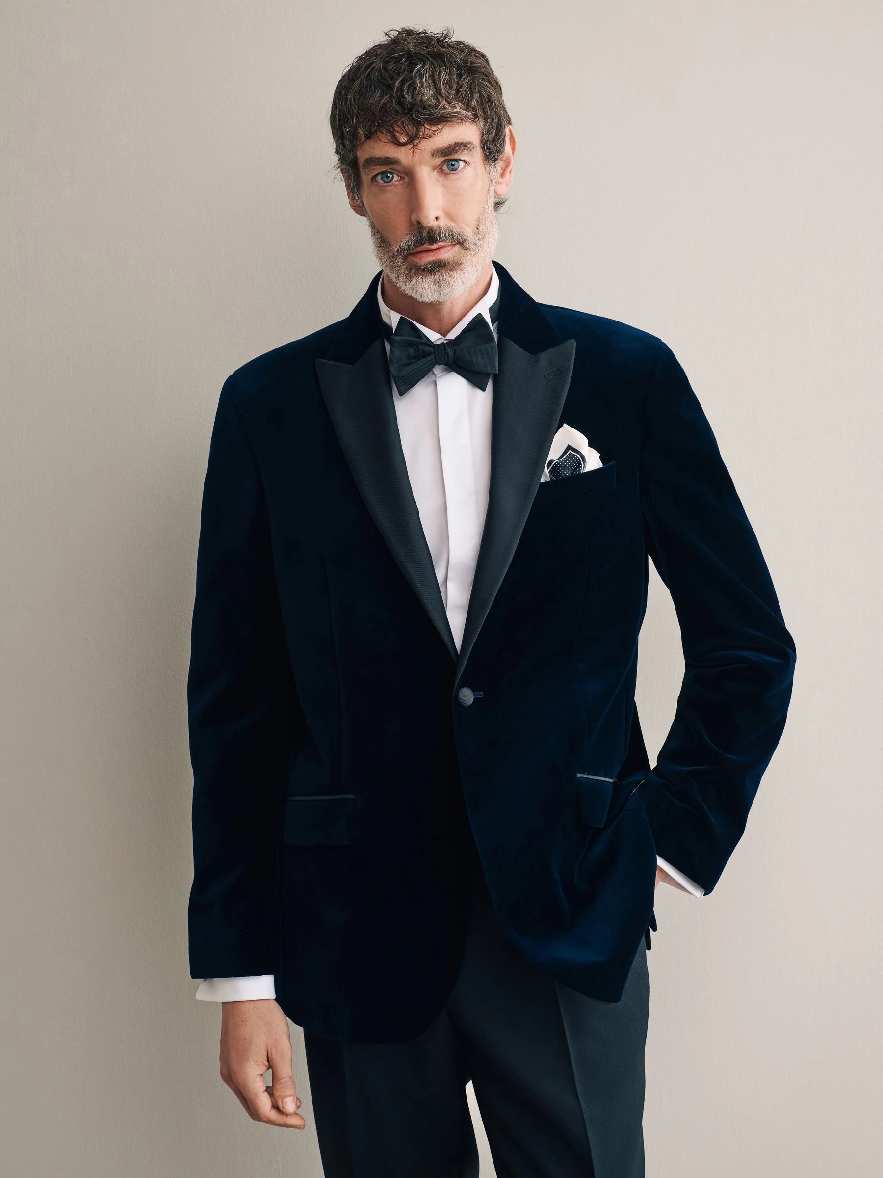 Donkerblauw - Normale Pasvorm - Signature Pontoglio Italiaanse fluwelen blazer