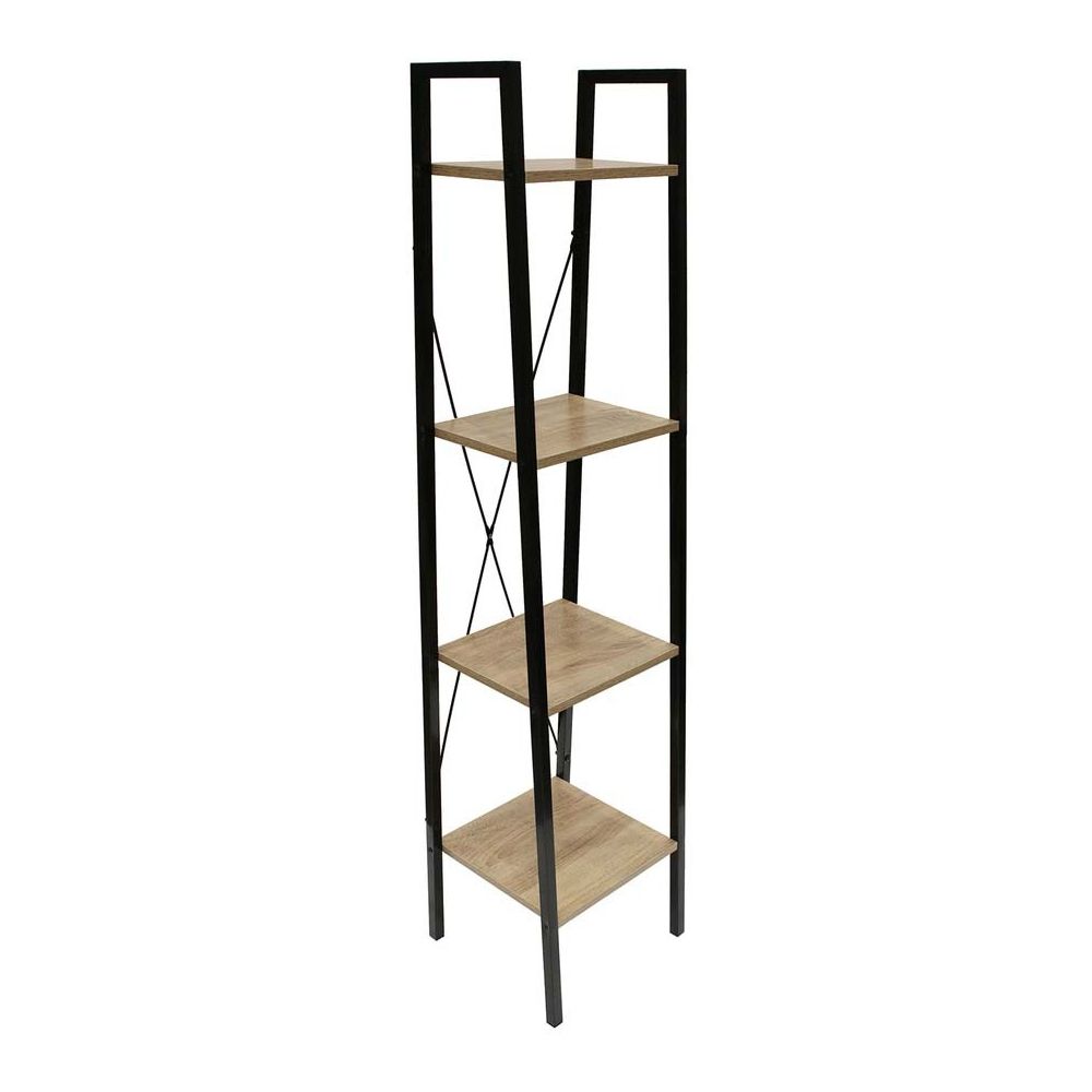 Etagère 4 tablettes en bois et métal savannah 34 cm