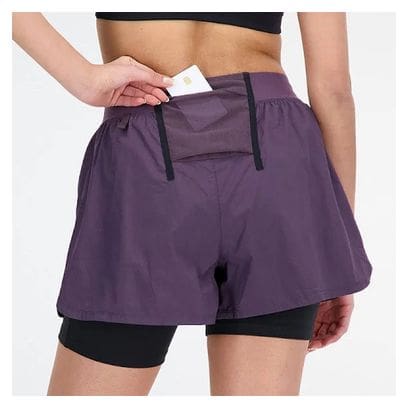 Short 2-en-1 Femme New Balance Trail All Terrain Violet