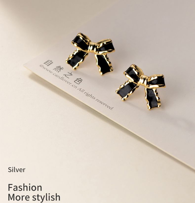 A'ROCH - 925 Sterling Zilveren Strik Oorbel