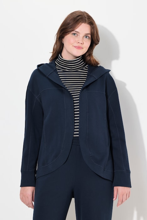 Sweatjacke, Kapuze, offene Jacke, Biobaumwolle