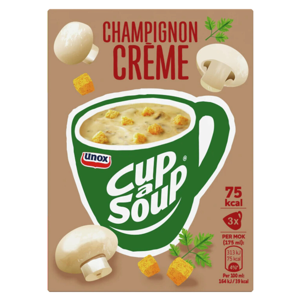 12x Unox Cup-a-Soup Champignon Crème3 x 175 ml