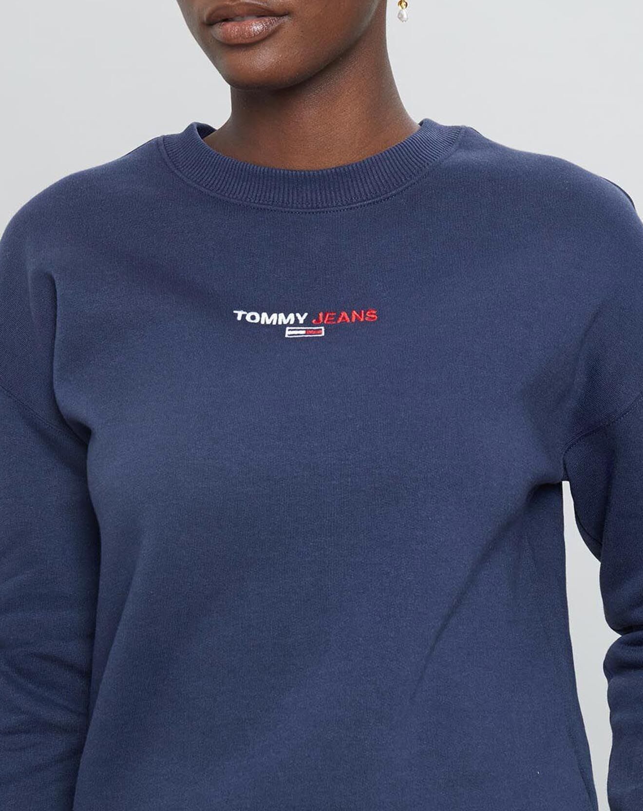 Tommy Jeans Sweat linear crew neck bleu marine