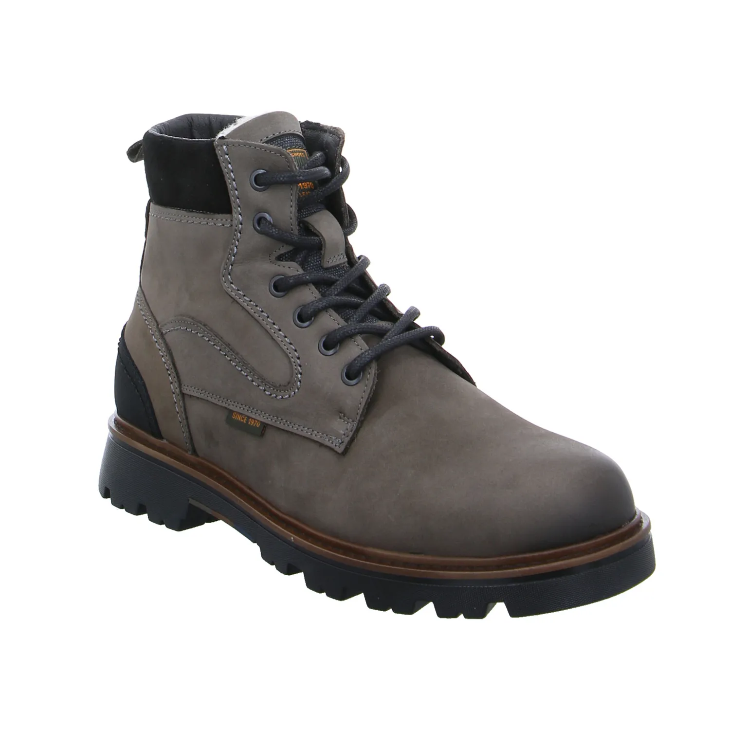 Winter-Boots Grau Leder