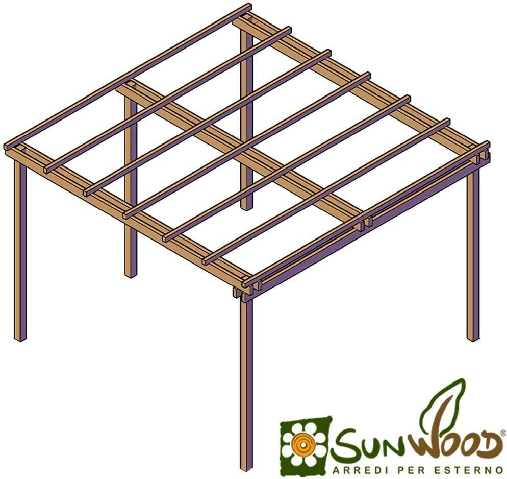 Pergola für den Garten, 240 x 240 cm, aus imprägniertem Kiefernholz, Klasse 4, personalisierbar