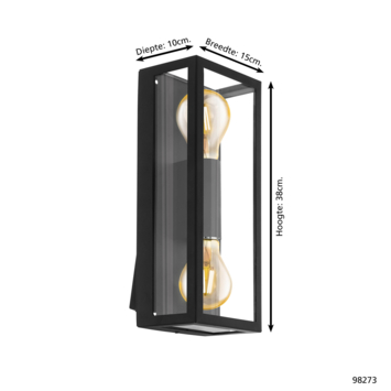 Eglo buitenlamp Alamonte 2-lichts zwart