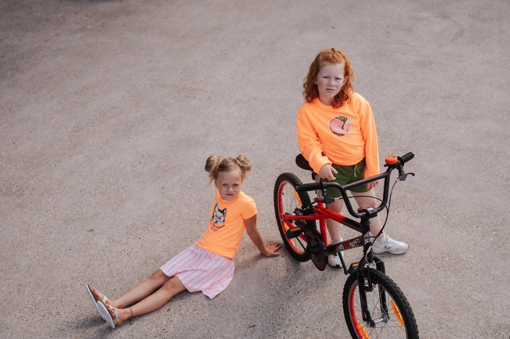 TYGO & vito gestreepte rok Suus roze/geel
