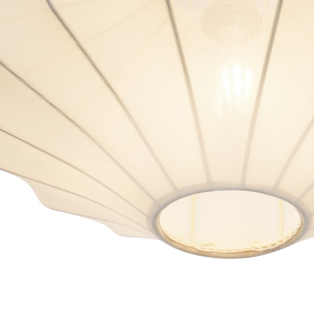 Japandi hanglamp beige met stoffen kap 50cm - Plu