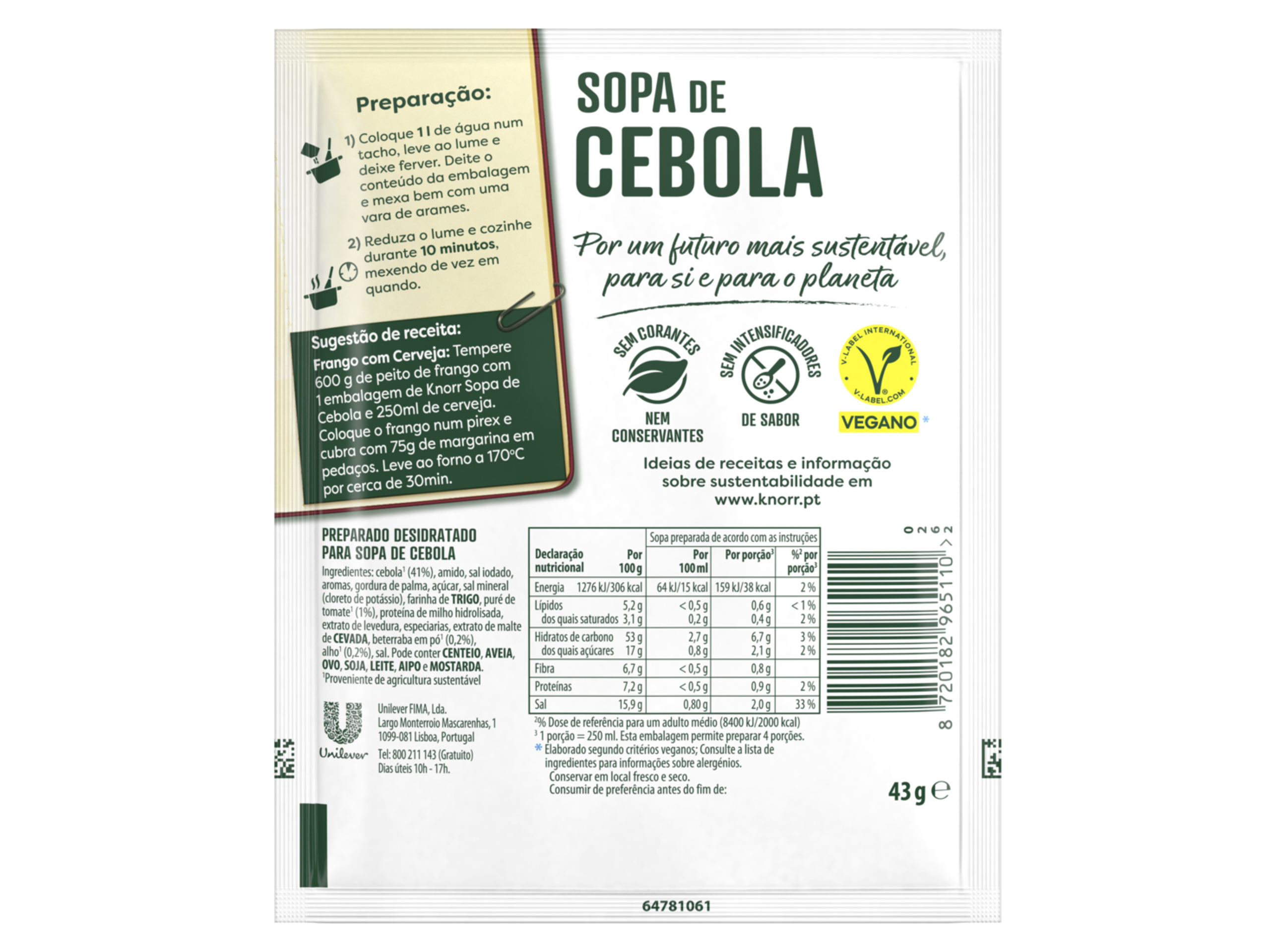 SOPA DE CEBOLA KNORR ECONOMICA PO 43G