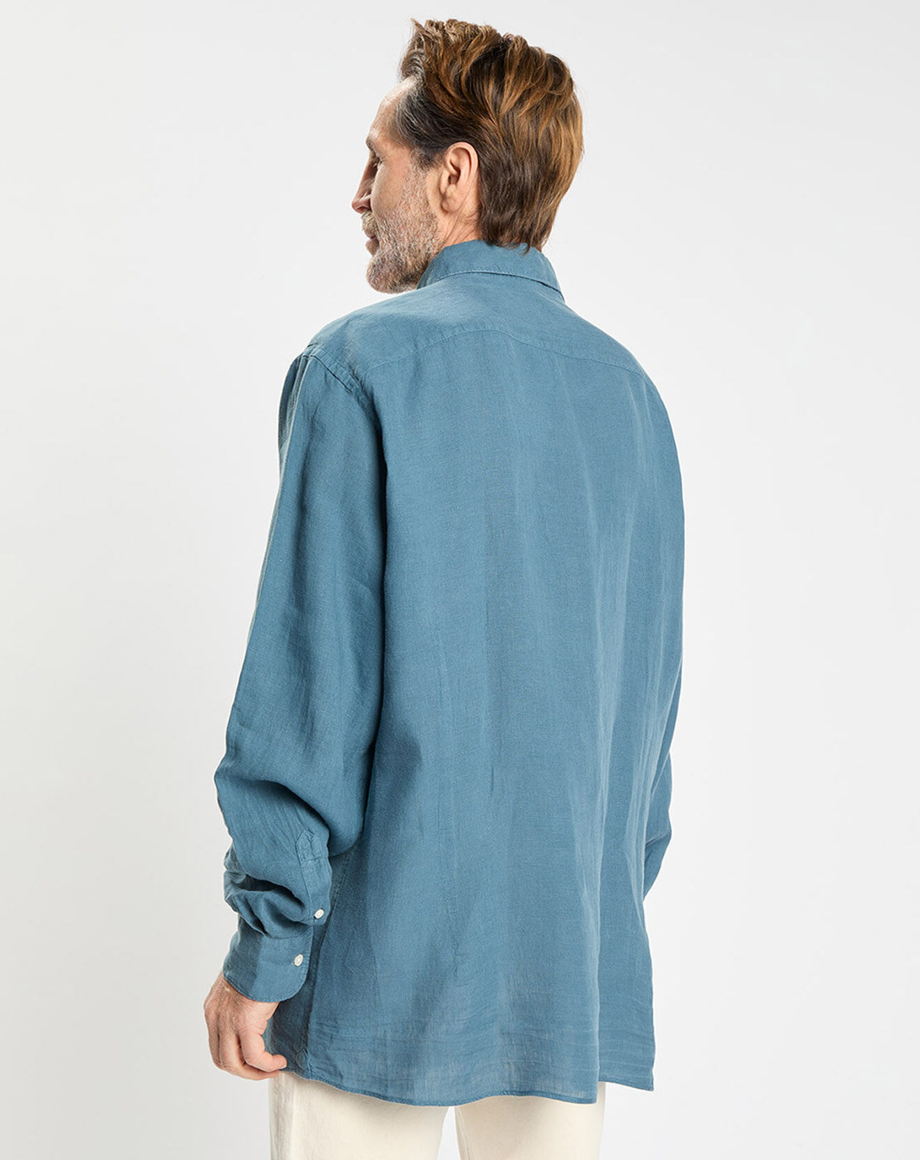 Hackett London Chemise 100% Lin Slim Fit bleue