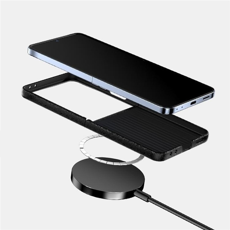 Samsung Galaxy Z Flip7 Hardcase Hülle im Carbon Leder Look - Schwarz