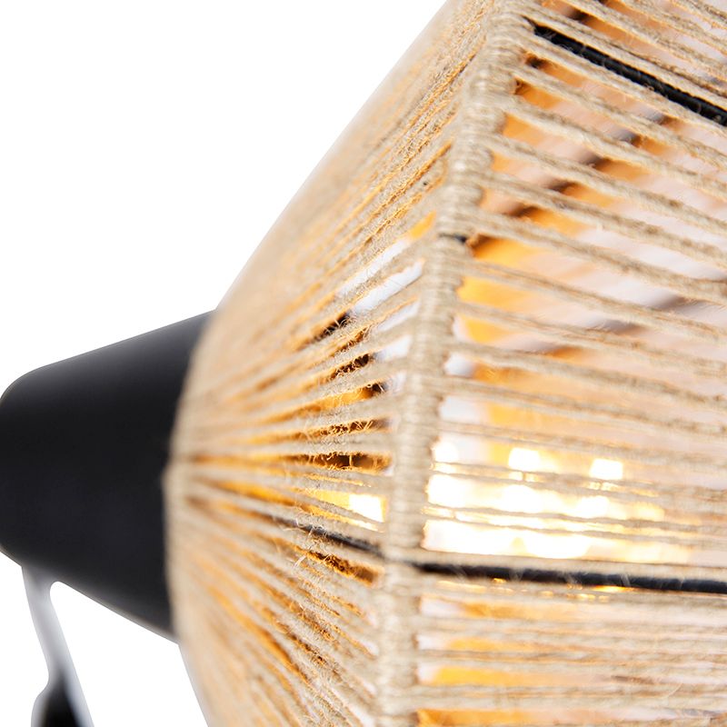 Landelijke vloerlamp tripod touw - Jenthe