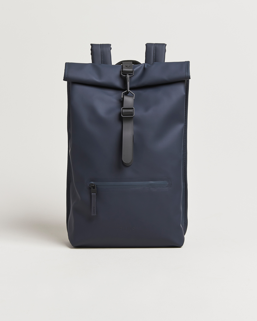 RAINS Rolltop Rucksack Navy