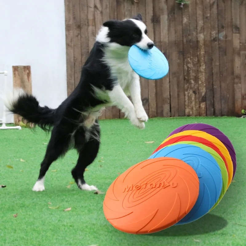 (Ø18cm) Gummi Hunde Wurfscheibe Haustier Flying Disc Spielzeug Apportier Spiel - Grün