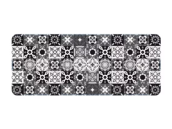 Tapis de Cuisine Carreaux de Ciment 50x120 cm en Fibres de Polyamide Antidérapant et Absorbant