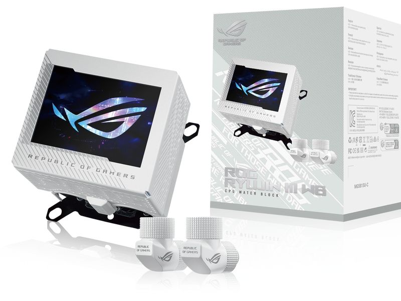 ASUS ROG Wasserkühlung ROG Ryujin III WB LCD White Edition CPU-Wasserblock mit 3.5