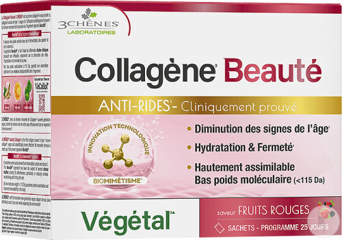 3 Chêne Collagène Beauté Anti-Rides Saveur Fruits Rouges 25 Sachets