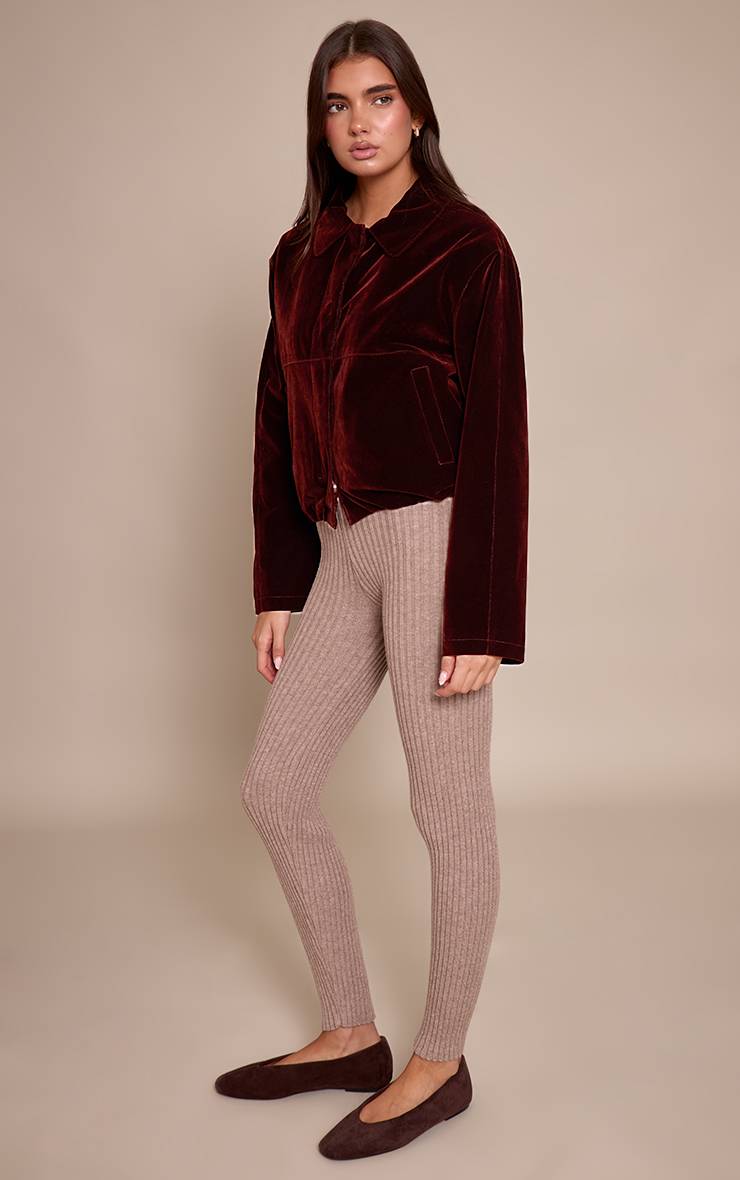 Chocolat Veste Bomber En Velours