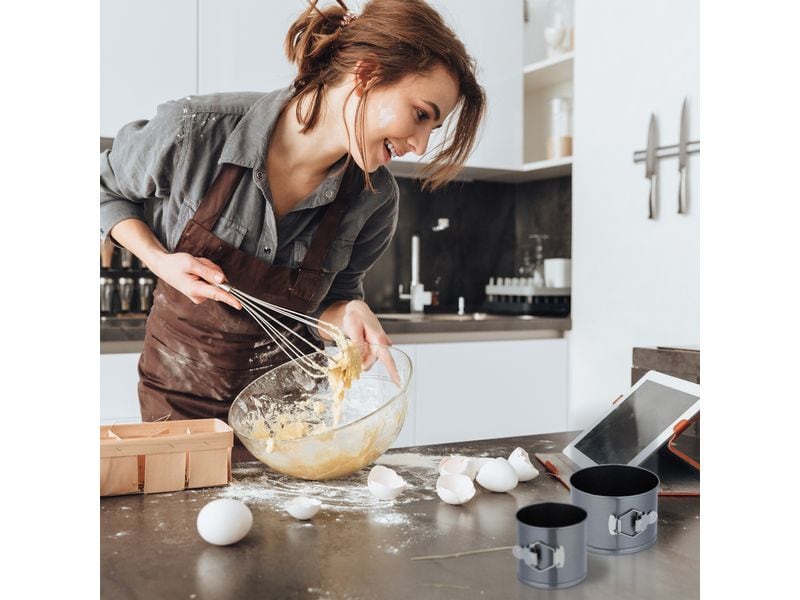 relaxdays Springform 12 cm/14 cm/16 cm/18 cm, Anthrazit Runde Kuchenbackformen