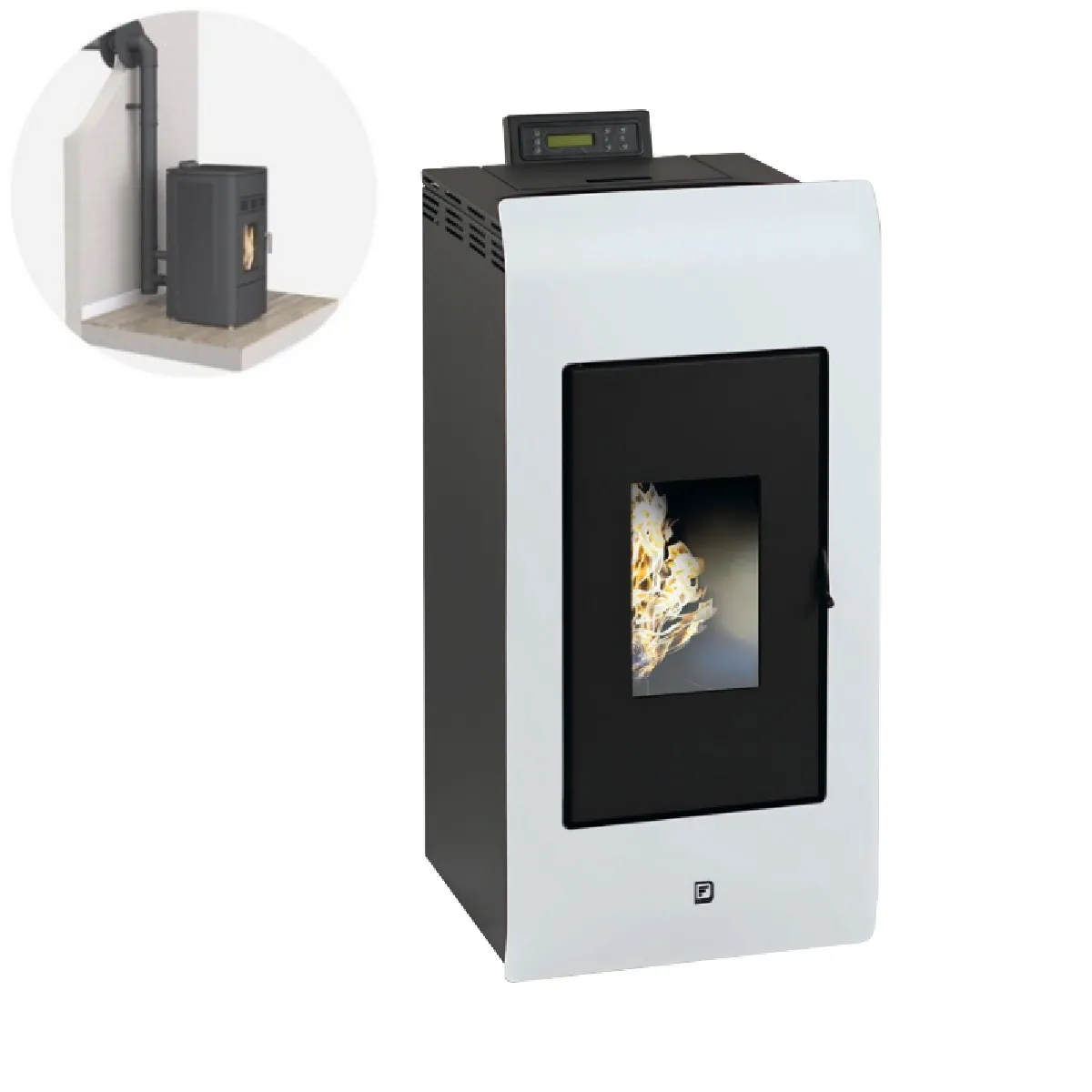 INTERSTOVES Zara 9 Etanche + Conduit Ventouse - Blanc