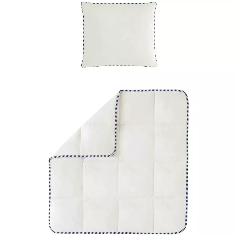 hibboux® Kopfkissen & Bettdecke Vanilla Cotton Set Ecru