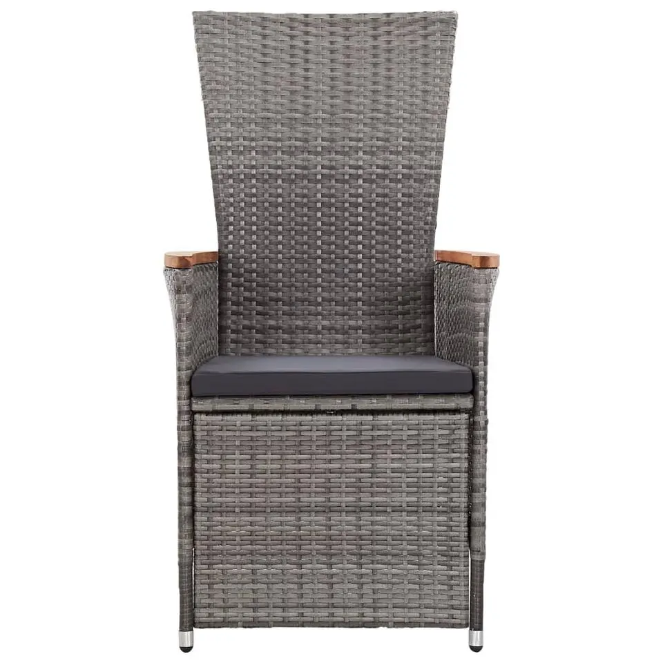 vidaXL - Tuinstoel - Grijs - Poly rattan - 2 stuks