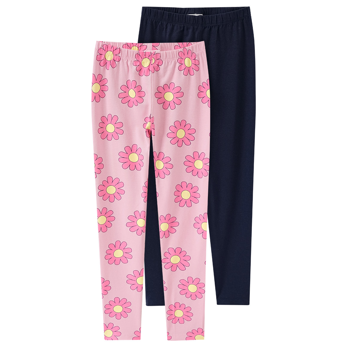 Famy 2 Mädchen Leggings im Set rosa / dunkelblau