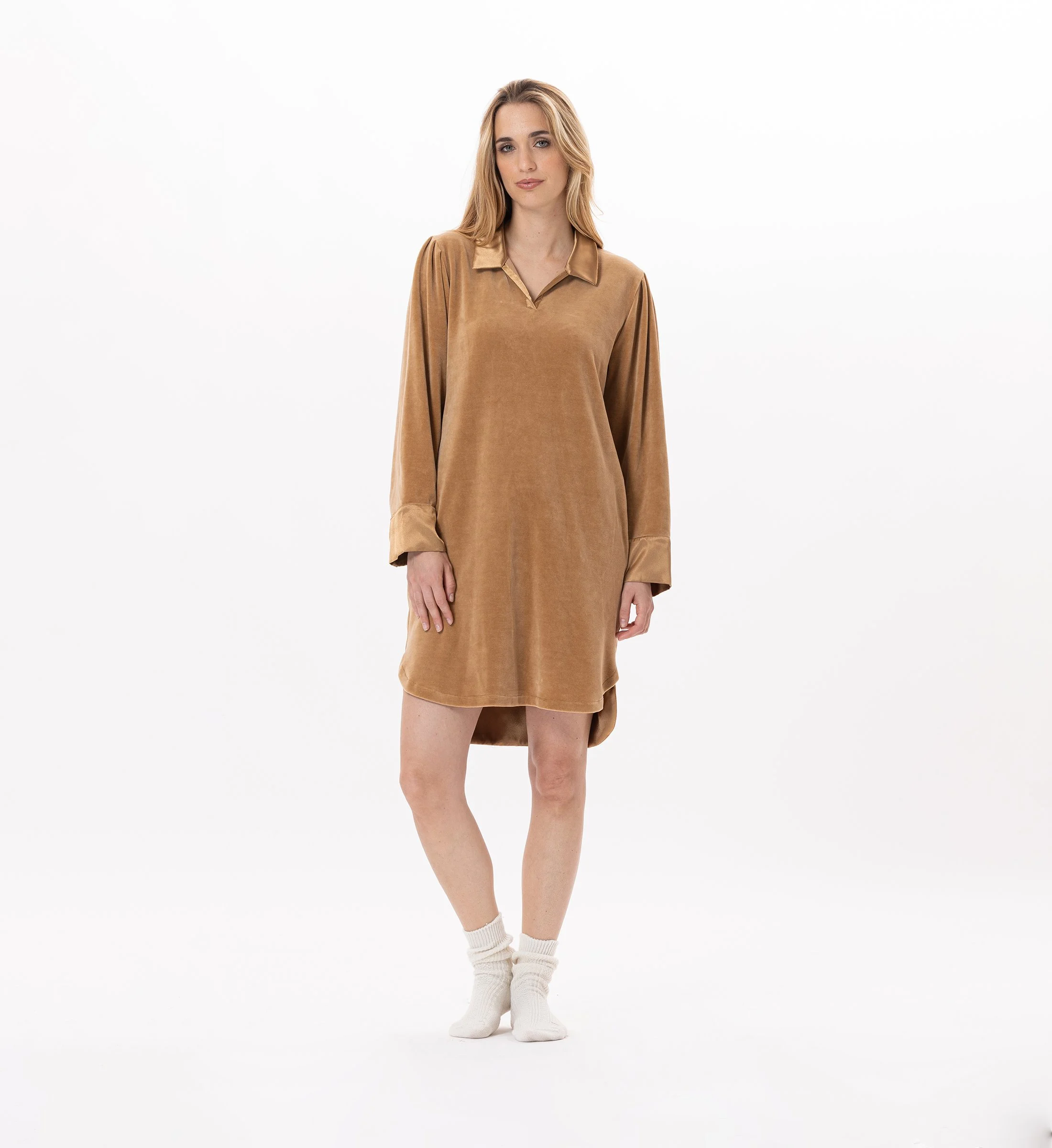 VELVET 840 - Robe en velours | Doré