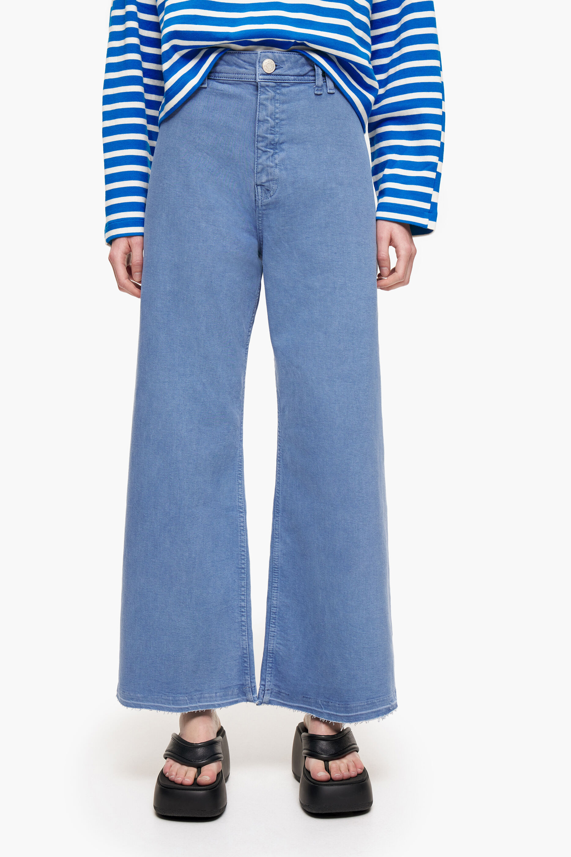 CULOTTE - Calça jeans azul de cintura alta